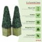 Set of 2 Artificial Topiary Boxwood Pyramid Trees 90cm Indoor Outdoor Decoration