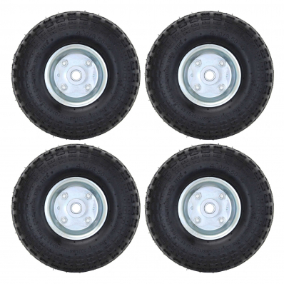 4x 10" Pneumatic Sack Truck Trolley Wheel Replacement Tyre Set