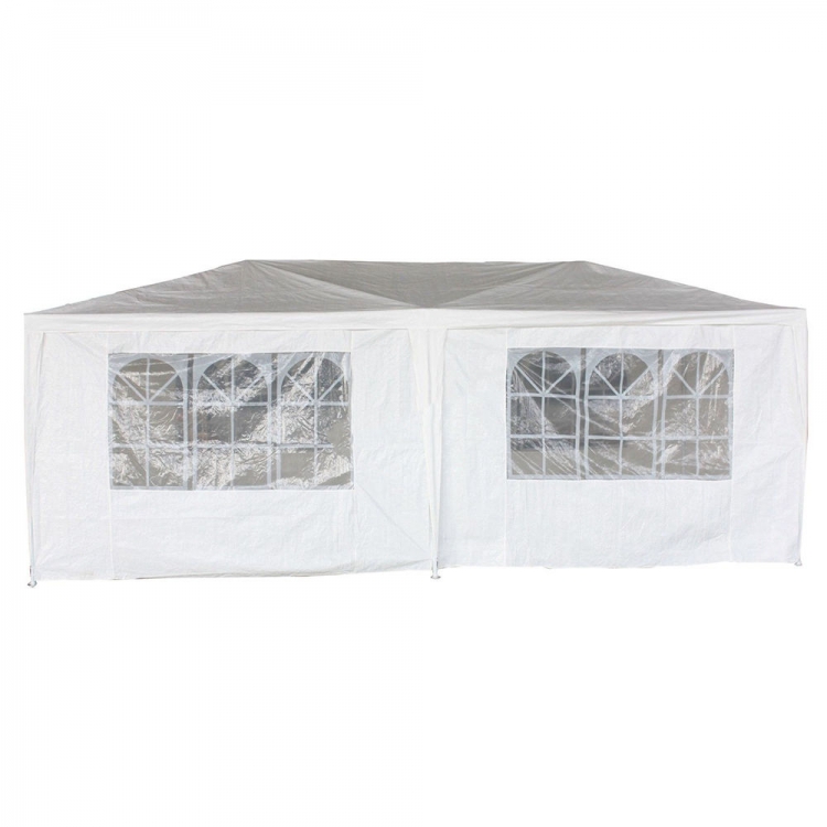 3m x 6m White Waterproof Garden Gazebo Marquee Awning Party Tent - Click Image to Close