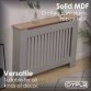 Medium Grey Wooden Slatted Grill Radiator Cover MDF Cabinet