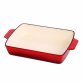 Cast Iron Red Enamel Roasting Pan Casserole Dish