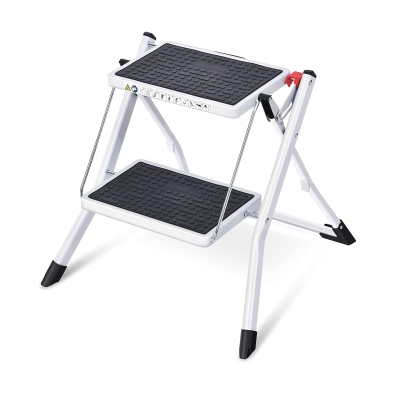 Foldable 2 Step Ladder Stepladder Non Slip Tread Safety Steel Portable Stool