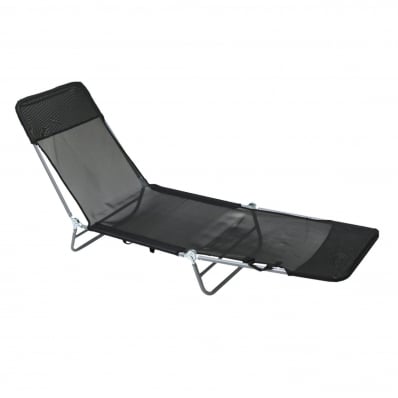 Folding Reclining Sun Lounger Beach Garden Camping Bed Chair