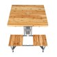 Wooden Folding Outdoor Picnic Table and Bench Set 4 Seats