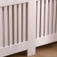 Large White Wooden Slatted Grill Radiator Cover MDF Cabinet