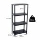 4 Tier Black Plastic Heavy Duty Shelving Racking Storage Unit