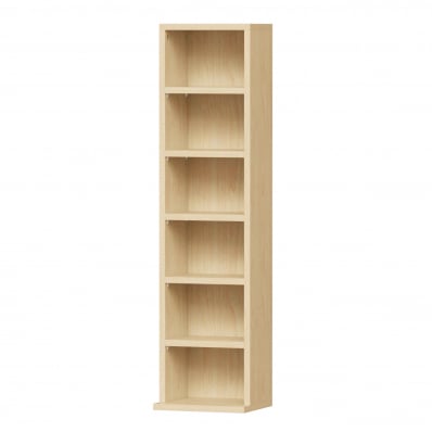 6 Tier Beech Wooden CD DVD Game Book Shelf Storage Tower Rack - Fits 102 CDs