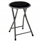 Black Padded Folding Breakfast Kitchen Bar Stool Seat