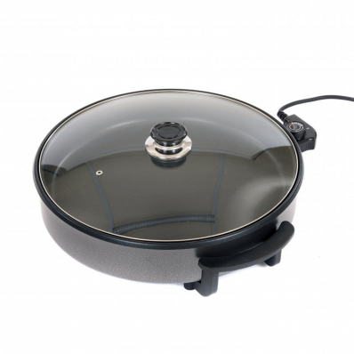 1500W Large Multi Function Electric Cooker Frying Pan Glass Lid