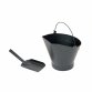 Heavy Duty Steel Fireplace Coal Bucket Scuttle Hod with Shovel