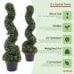 Set of 2 Artificial Topiary Boxwood Spiral Trees 80cm Indoor Outdoor Decoration