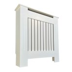 Small White Wooden Slatted Grill Radiator Cover MDF Cabinet