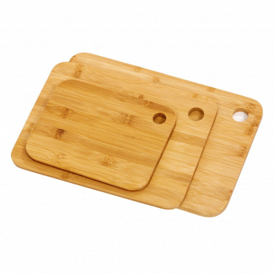 3 Piece Bamboo Wooden Chopping Cutting Board Kitchen Set