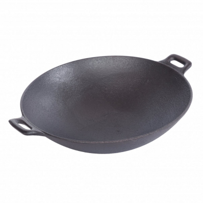 30cm Cast Iron Non Stick Wok Skillet Frying Cooking Pan