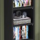 6 Tier Black Wooden CD DVD Game Book Shelf Storage Tower Rack - Fits 102 CDs