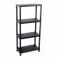 2x 4 Tier Black Plastic Heavy Duty Shelving Racking Storage Unit