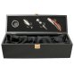 Wine Bottle Gift Box Presentation Case & 4pc Accessories Set