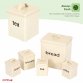 5pc Cream Kitchen Canister Set Bread Biscuits Tea Sugar Coffee