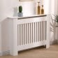 Medium White Wooden Slatted Grill Radiator Cover MDF Cabinet