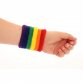 Bright Rainbow Fitness Sport Gym Multicoloured Wrist Sweatband Set of Two