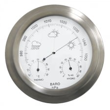 Indoor Outdoor Barometer Weather Station Stainless Steel