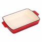 Cast Iron Red Enamel Roasting Pan Casserole Dish