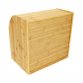 Double Layer Roll Top Bamboo Wooden Bread Bin Kitchen Storage