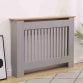 Medium Grey Wooden Slatted Grill Radiator Cover MDF Cabinet