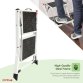 Foldable 2 Step Ladder Stepladder Non Slip Tread Safety Steel Portable Stool