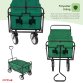 Green Heavy Duty Foldable Garden Festival Trolley Cart Wagon Truck