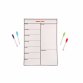 A3 Magnetic Meal Planner Kitchen Fridge Calendar Drywipe Whiteboard with 4 Pens