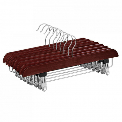 Pack of 10 Brown Wooden Clothes Garment Coat Skirt Trouser Hangers