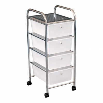 4 Clear Drawer Storage Mobile Makeup Salon Trolley Portable Organiser
