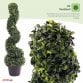 Set of 2 Artificial Topiary Boxwood Spiral Trees 80cm Indoor Outdoor Decoration