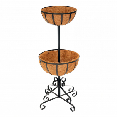 2 Tier Metal Garden Flower Fountain Plant Display Stand