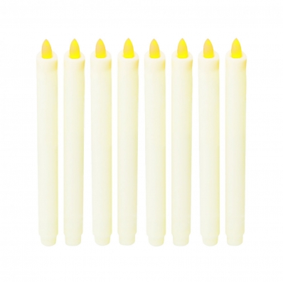 8 Flameless Battery Operated LED Taper Candles w/ Timer