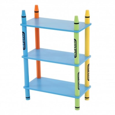 Colourful Childrens Storage Shelf Crayon 3-Tier Shelves