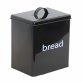 5pc Black Kitchen Canister Set Bread Biscuits Tea Sugar Coffee