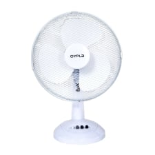 12" Oscillating White Desk Top Fan