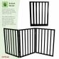 Black Dog Safety Folding Wooden Pet Gate Portable Indoor Barrier