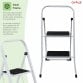 Foldable 2 Step Ladder Stepladder Non Slip Tread Safety Steel