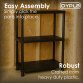 3 Tier Black Plastic Heavy Duty Shelving Racking Storage Unit