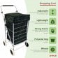 4 Wheel Folding Shopping Trolley Bag Cart Market Laundry