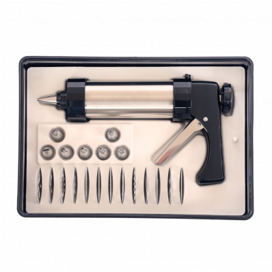 22pc Stainless Steel Cookie Press Biscuit Maker Icing Gun Cake Decorating Set