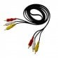 1.5m Triple 3 Phono 3RCA to 3RCA AV Audio Video Gold Cable Lead