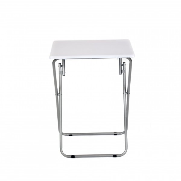 White ECO Low Portable Tray Table with White Nylon Straps — Gate