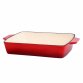 Cast Iron Red Enamel Roasting Pan Casserole Dish