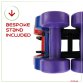 12kg Vinyl Hand Dumbbell Workout Weight Set Including Stand