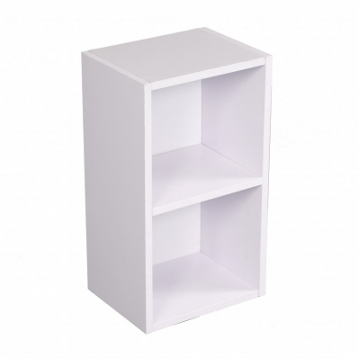 2 Tier Wooden Shelf White Bookcase Shelving Storage Display Rack
