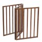 Dark Brown Dog Safety Folding Wooden Pet Gate Portable Indoor Barrier